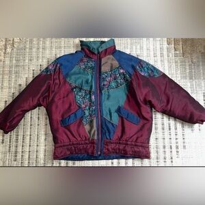 Vintage 80s Diana Marco Patchwork Floral Quilt Coat Jacket  READ